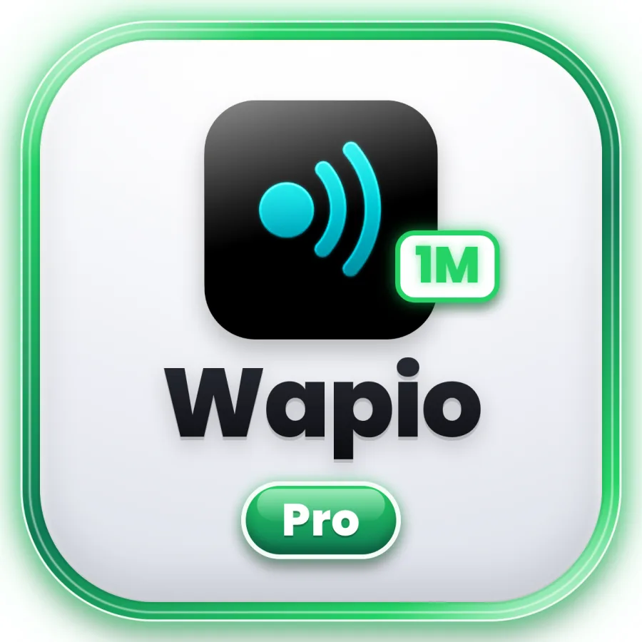 شعار Wapio WhatsApp API Pro — 3 أرقام (30 يوم)