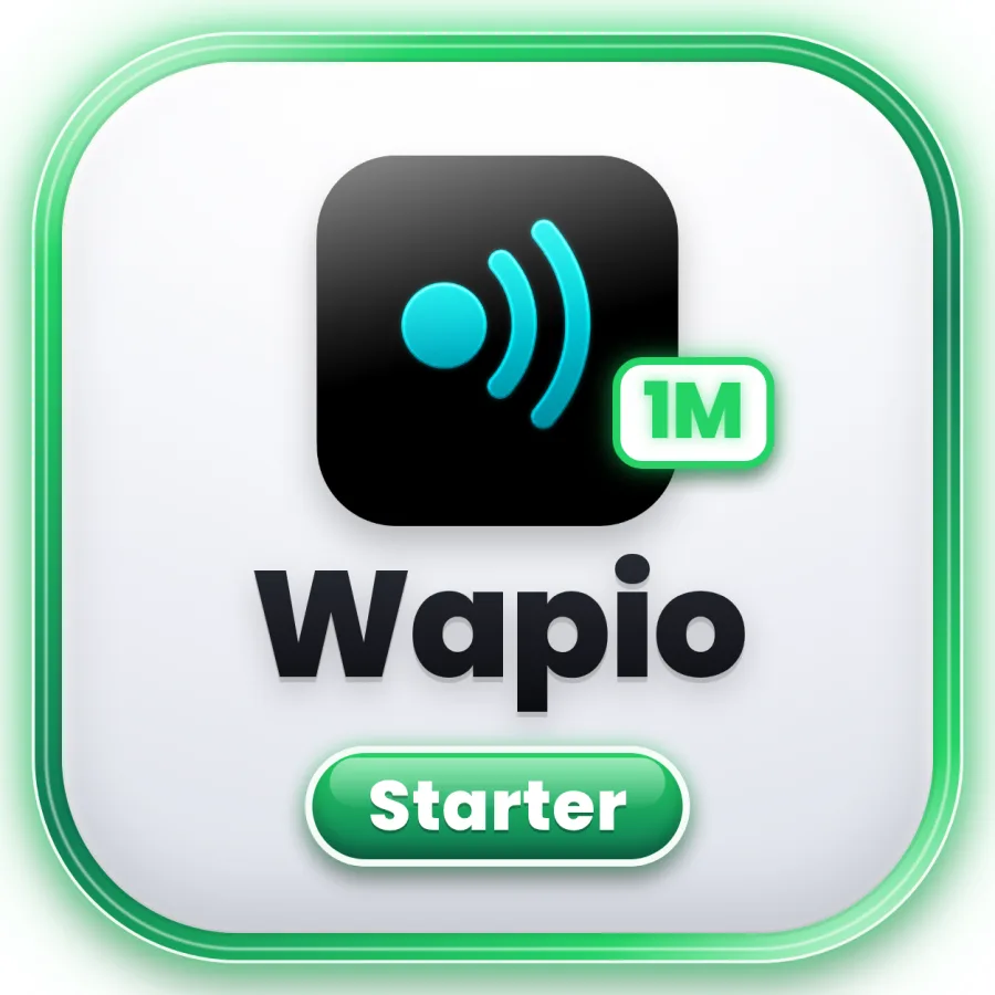 شعار Wapio WhatsApp API — رقم واحد (30 يوم)